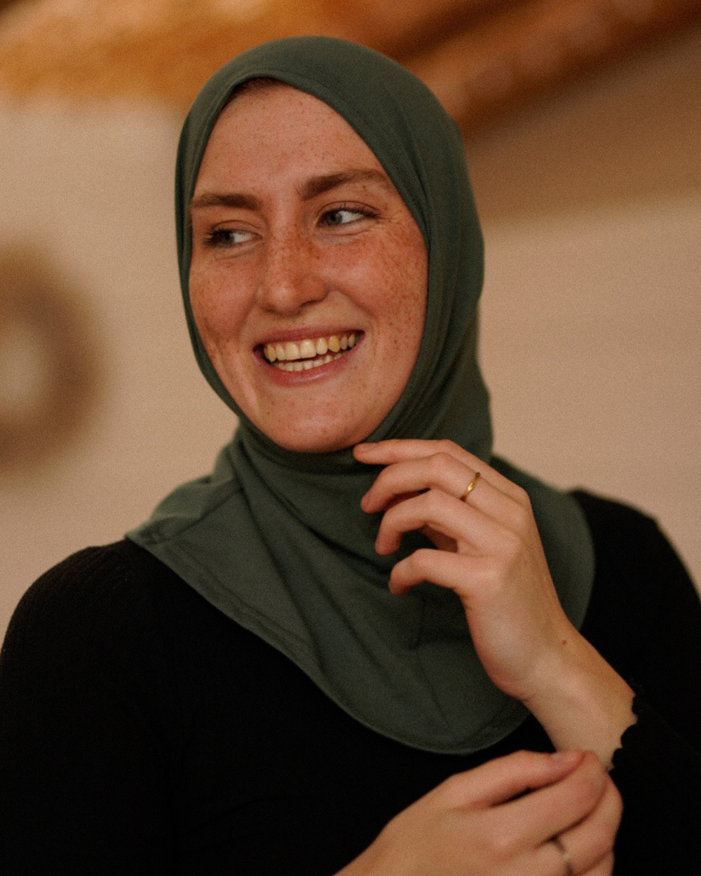 Balaclava - Sports & leisure hijab, made from organic cotton - Dark Green