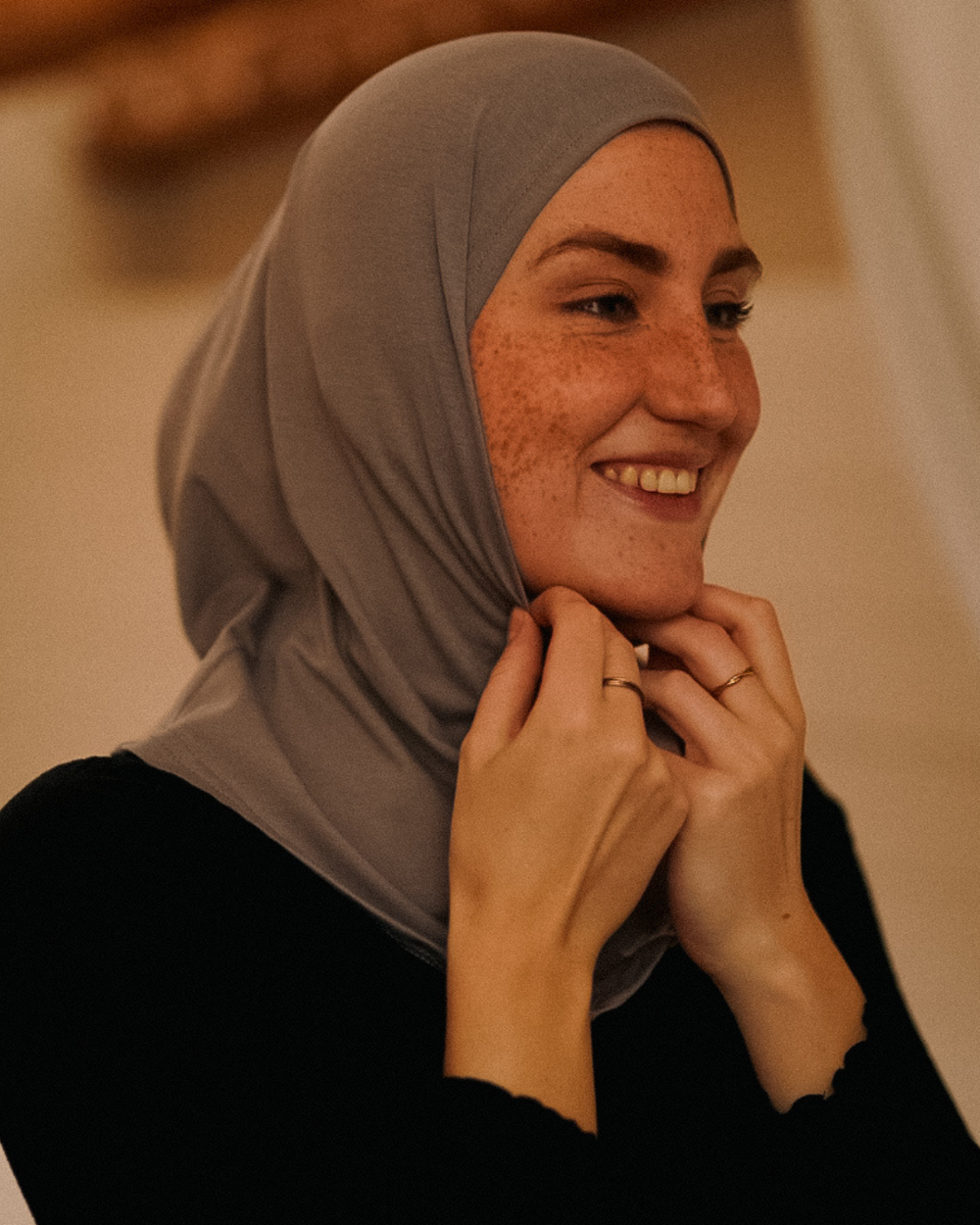 Balaclava - Sports & leisure hijab, made from organic cotton - Grey