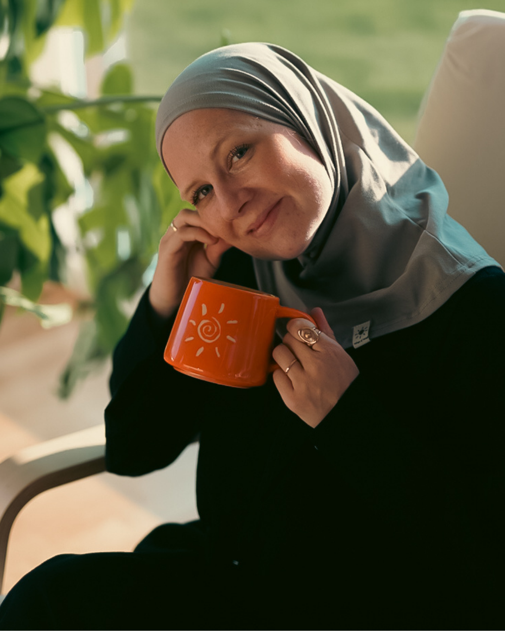 Balaclava - Sports & leisure hijab, made from organic cotton - Grey