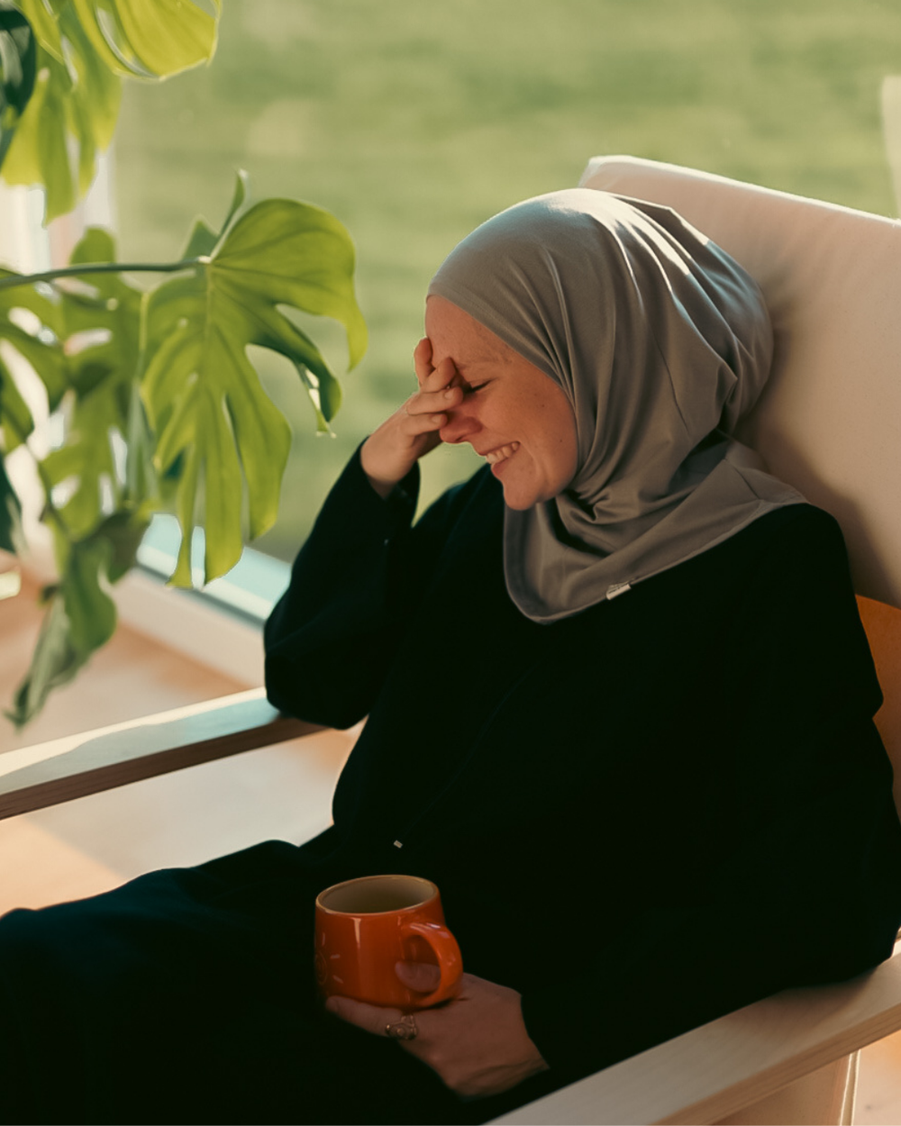 Balaclava - Sports & leisure hijab, made from organic cotton - Grey