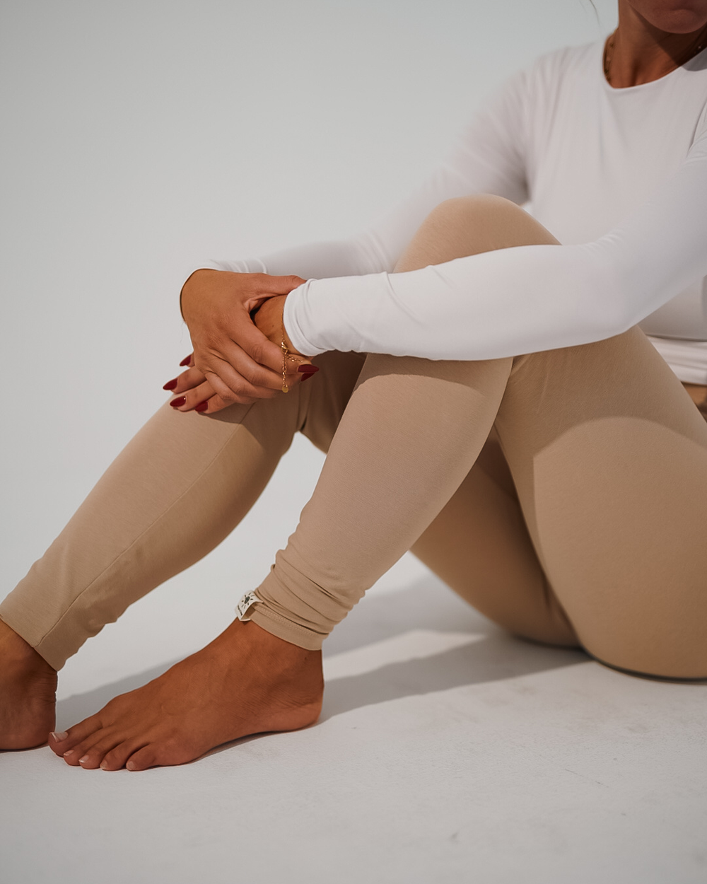 Organic cotton leggings "Yuna" (Light Taupe)