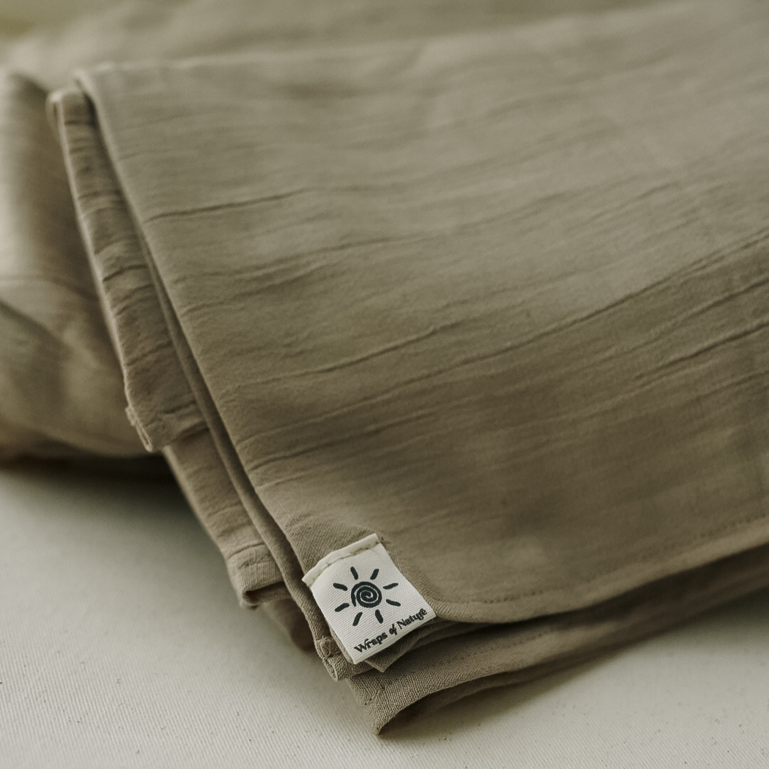 Crinkle chiffon hijab "Sandy" made of viscose and linen (sand)