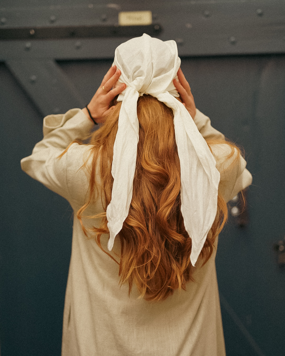 "Bonny" underscarf / bonnet - 100% organic cotton - white