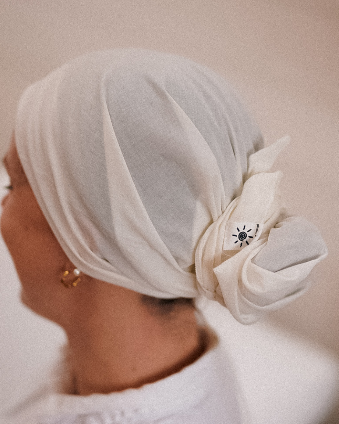 "Bonny" underscarf / bonnet - 100% organic cotton - white