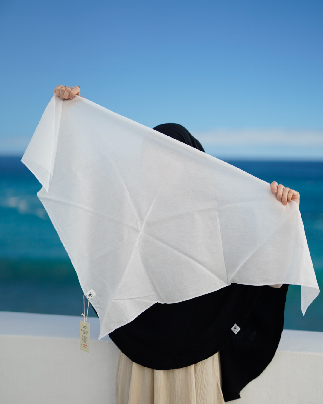 "Bonny" underscarf / bonnet - 100% organic cotton - white