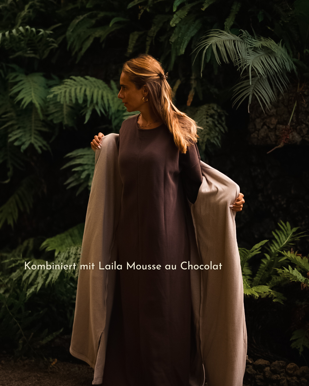 "Coseline" long fleece vest made from organic cotton