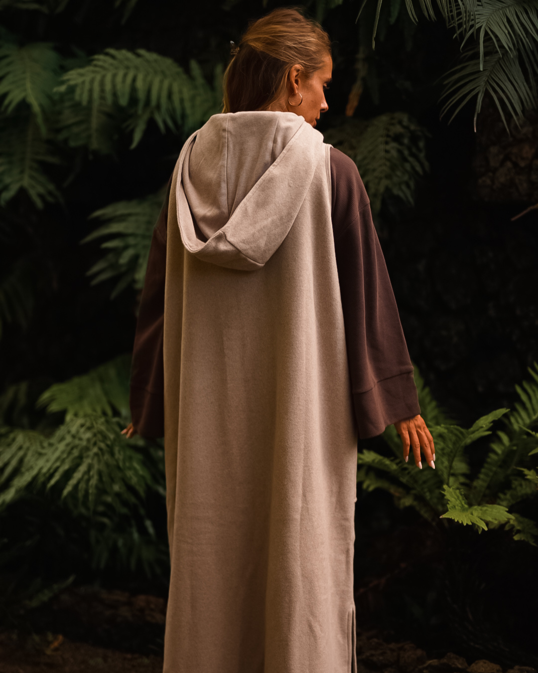 "Coseline" long fleece vest made from organic cotton