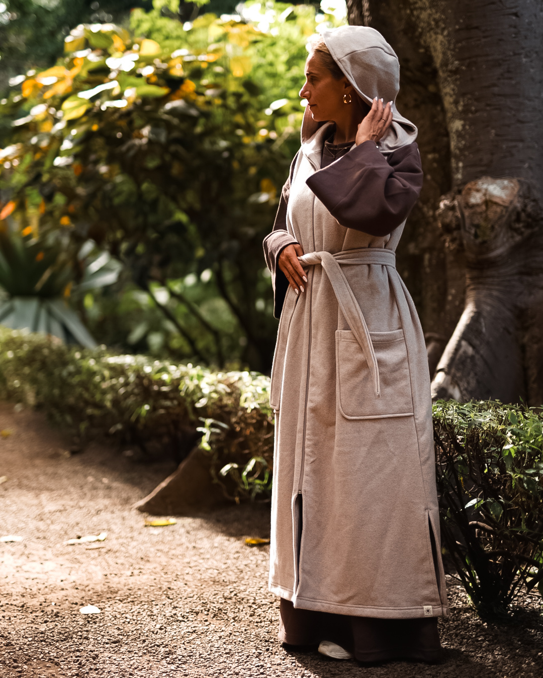 "Coseline" long fleece vest made from organic cotton