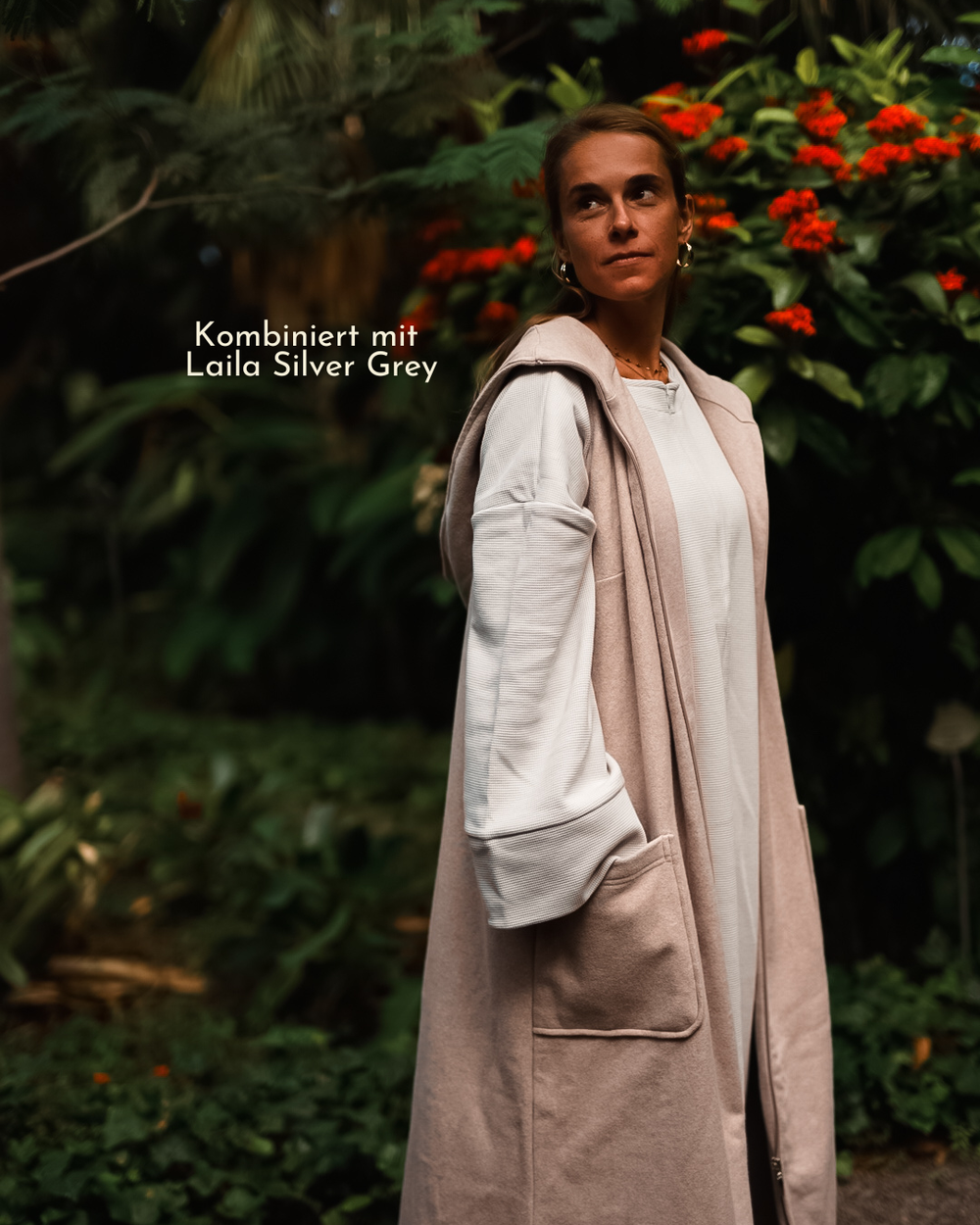 "Coseline" long fleece vest made from organic cotton