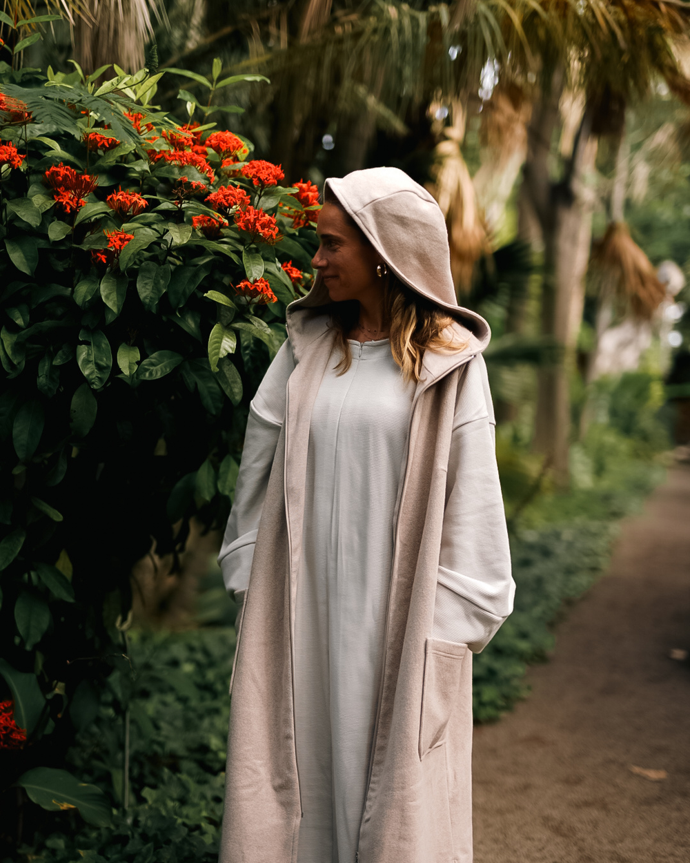 "Coseline" long fleece vest made from organic cotton