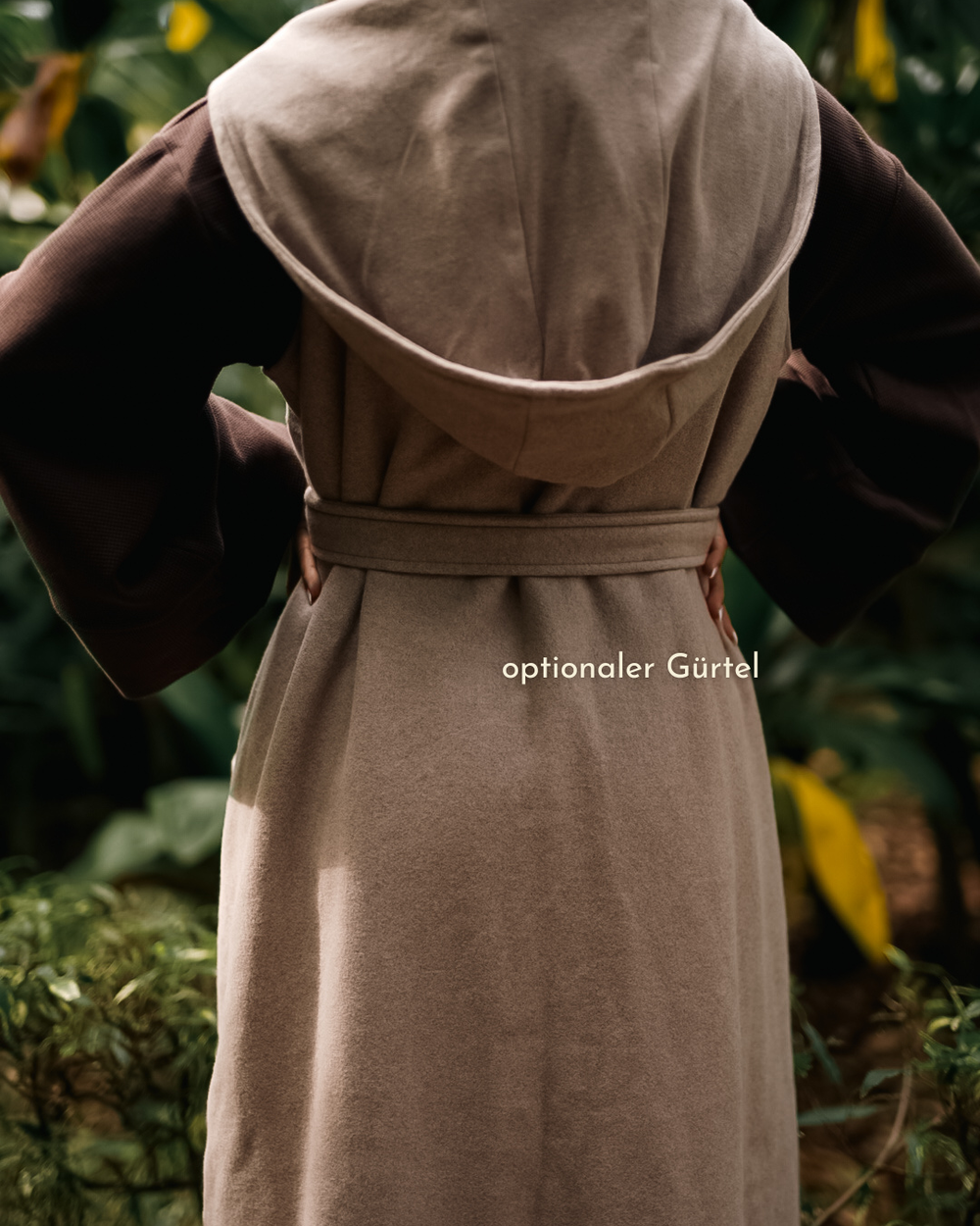 "Coseline" long fleece vest made from organic cotton