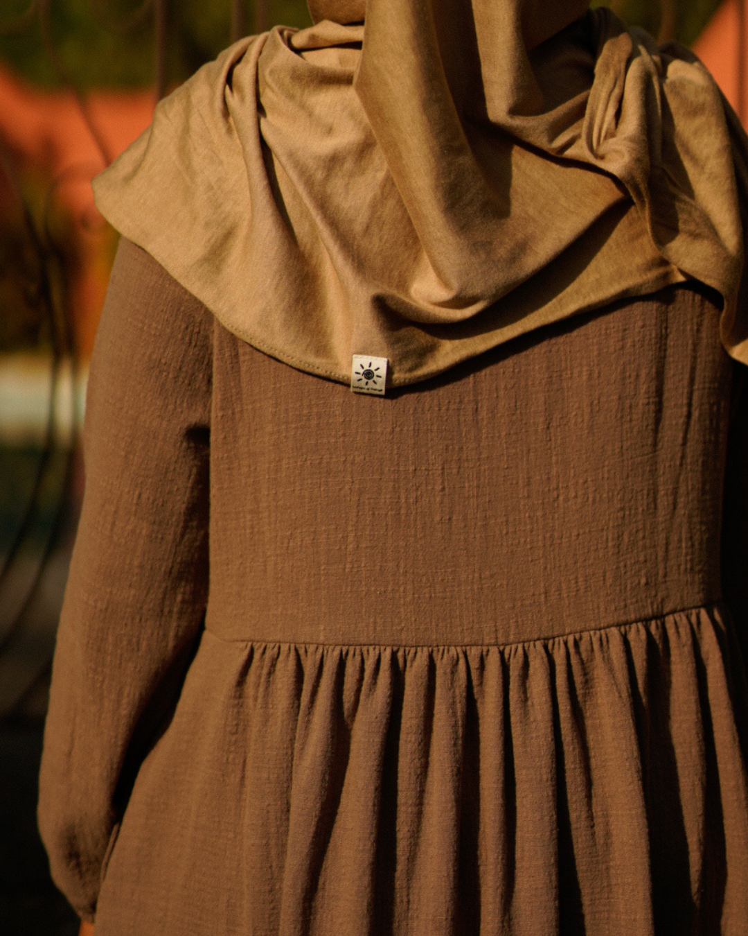 Cotton Abaya "Maya" made of cotton (Brown)