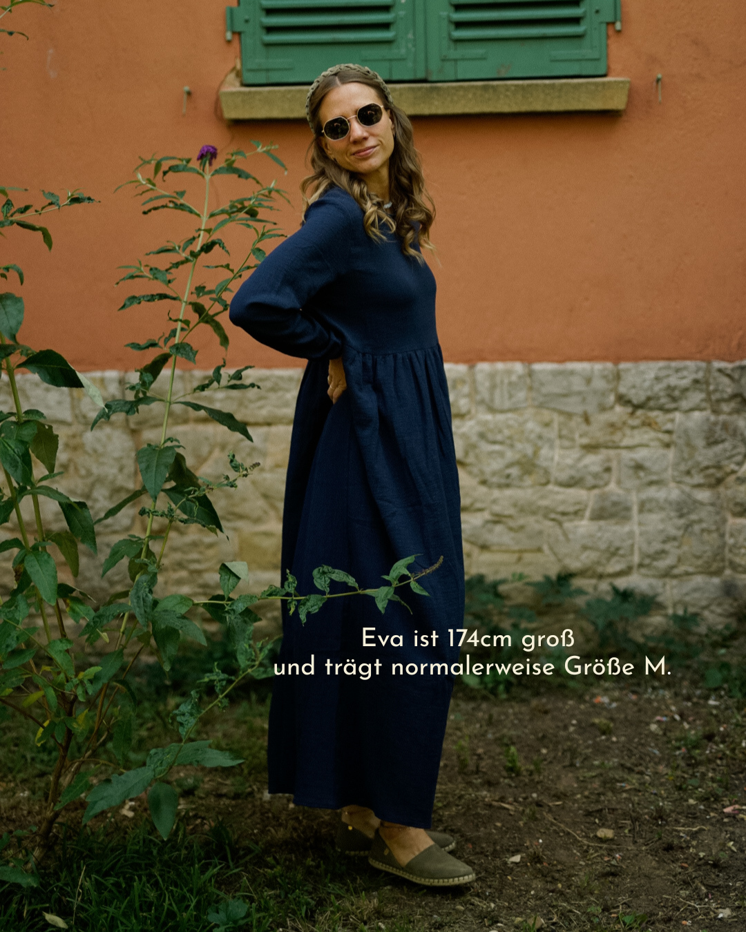 Cotton Abaya "Maya" made of cotton (Navy)