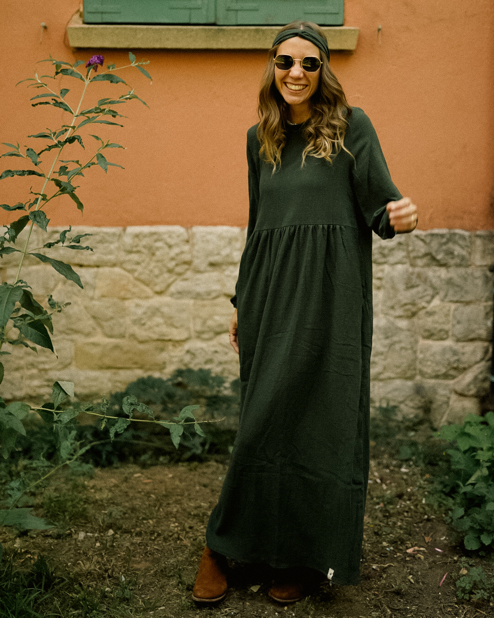 Cotton Abaya "Maya" made of cotton (Dark Green)