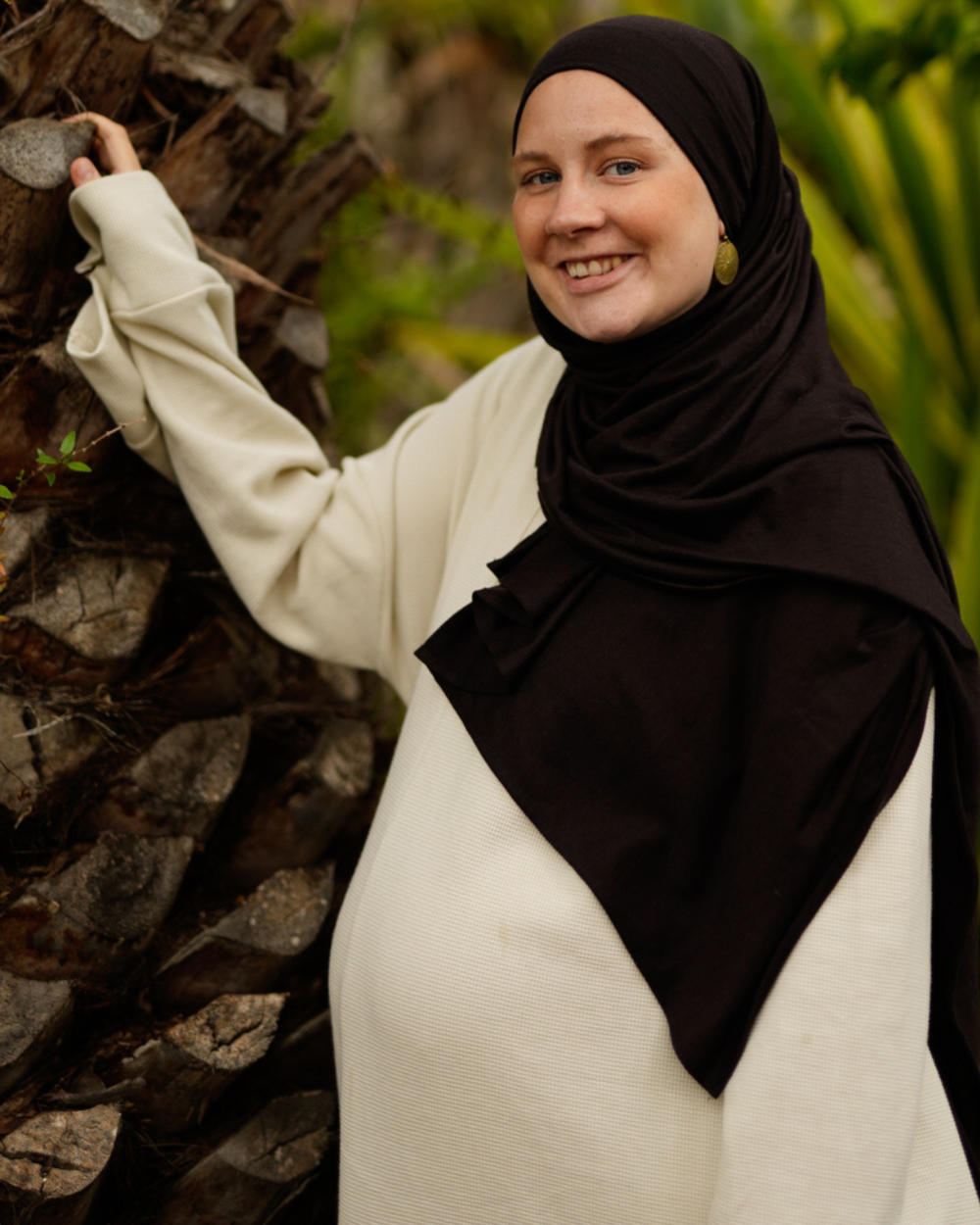 Hijab made from merino wool "Merina" (ganache)