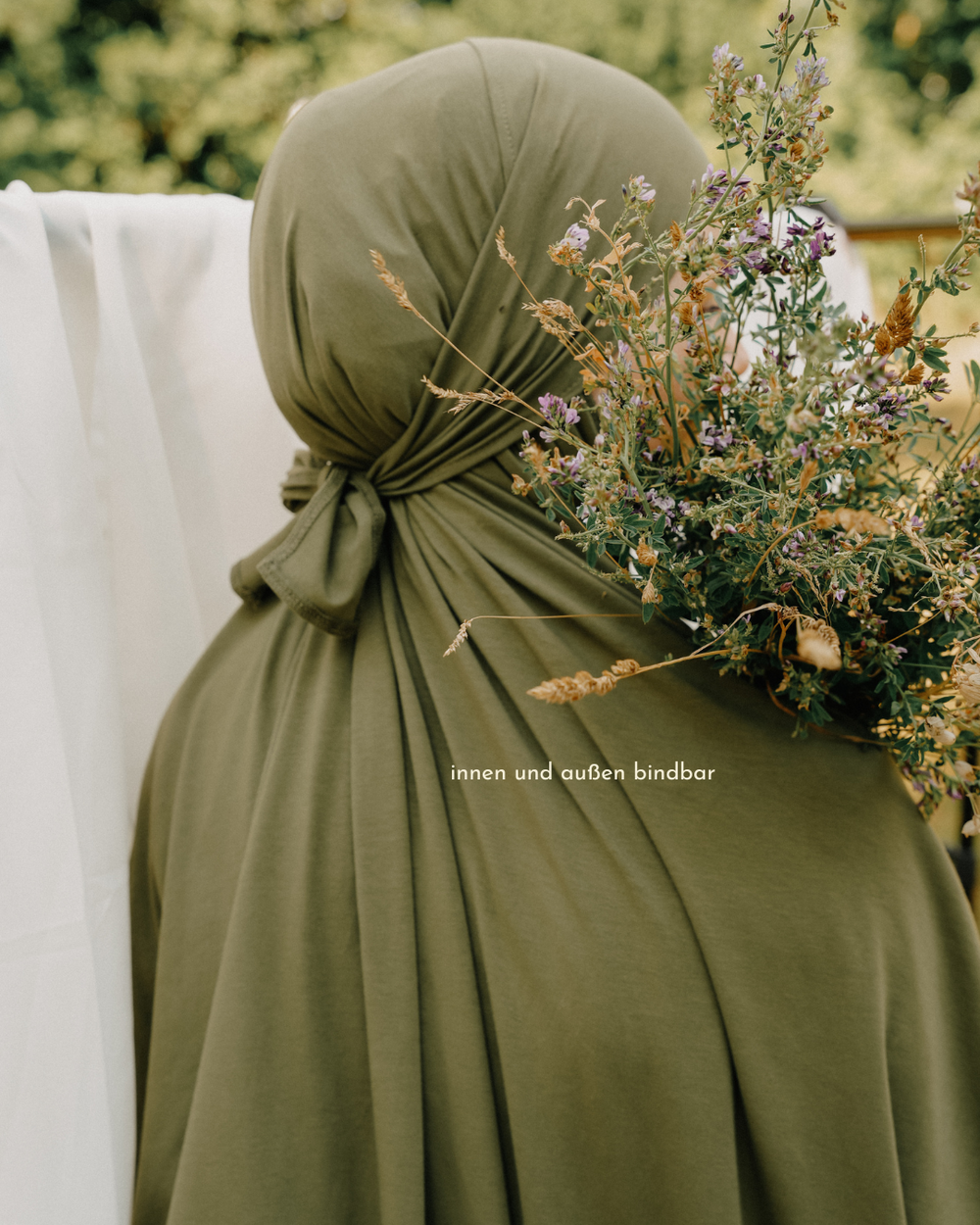 Prayer dress made from organic cotton (olive)