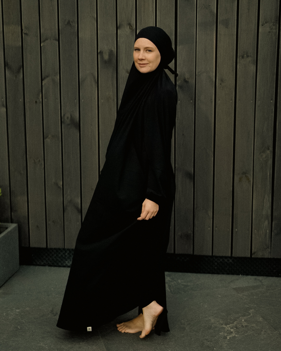 Prayer dress / Jilbab made from organic cotton (Black)