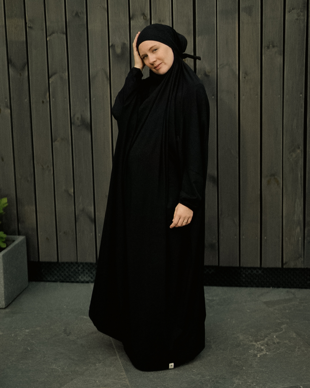Prayer dress / Jilbab made from organic cotton (Black)