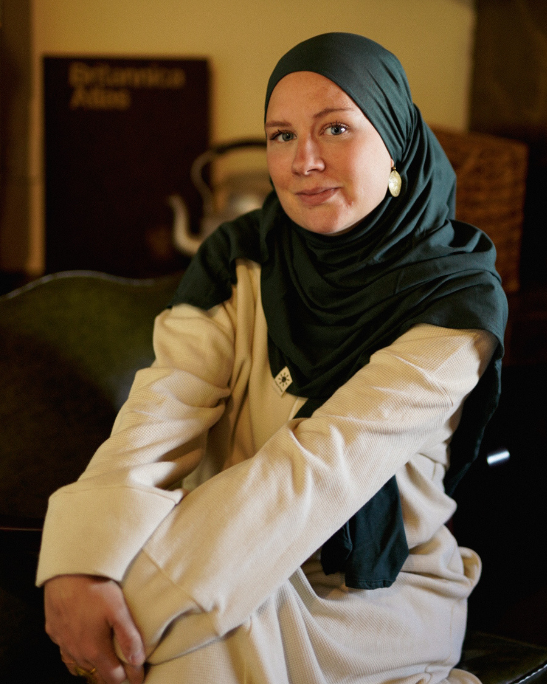 Lightweight jersey hijab "Hava" made from 100% organic cotton (Magical Forest)