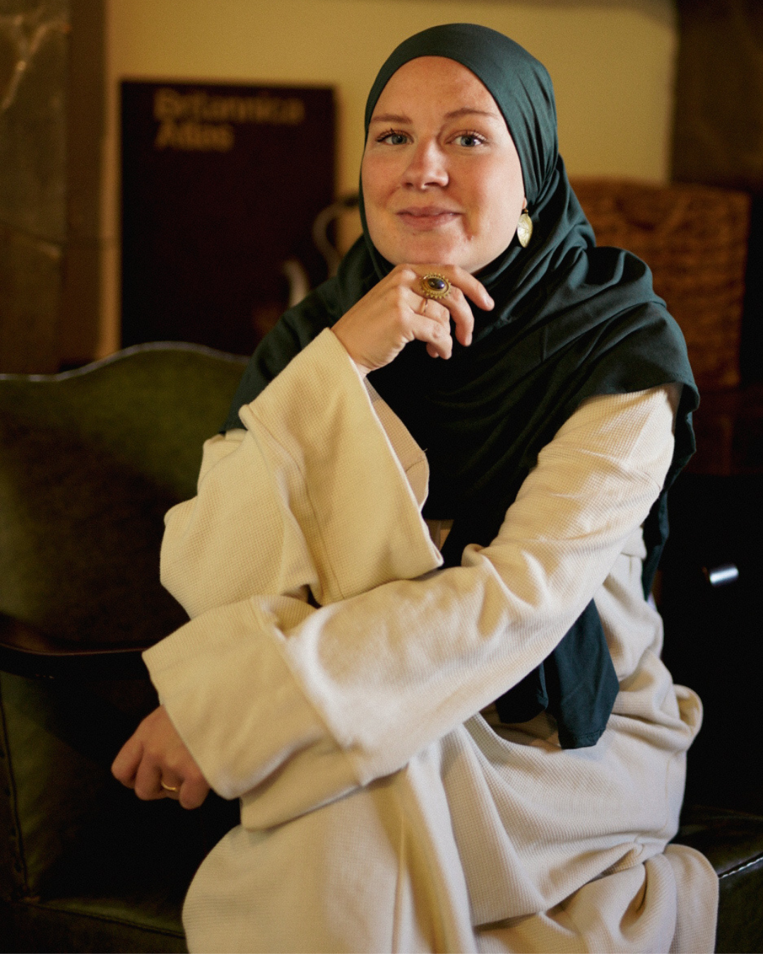 Lightweight jersey hijab "Hava" made from 100% organic cotton (Magical Forest)