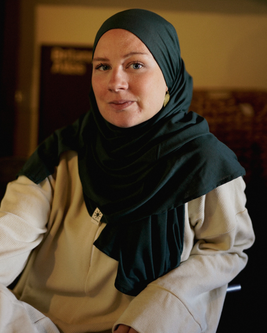 Lightweight jersey hijab "Hava" made from 100% organic cotton (Magical Forest)