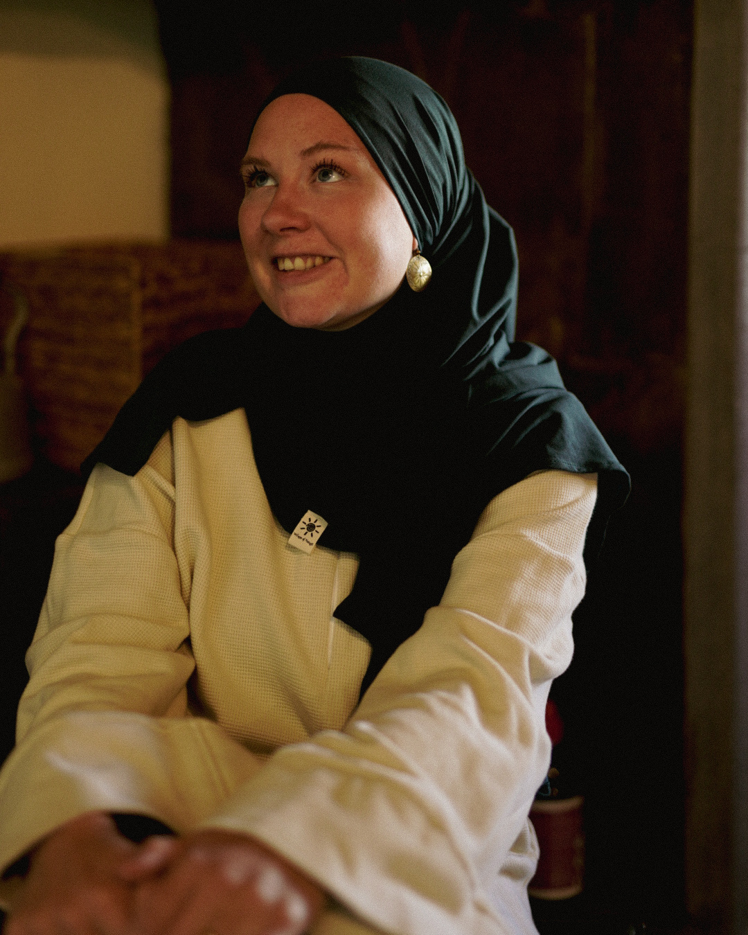 Lightweight jersey hijab "Hava" made from 100% organic cotton (Magical Forest)