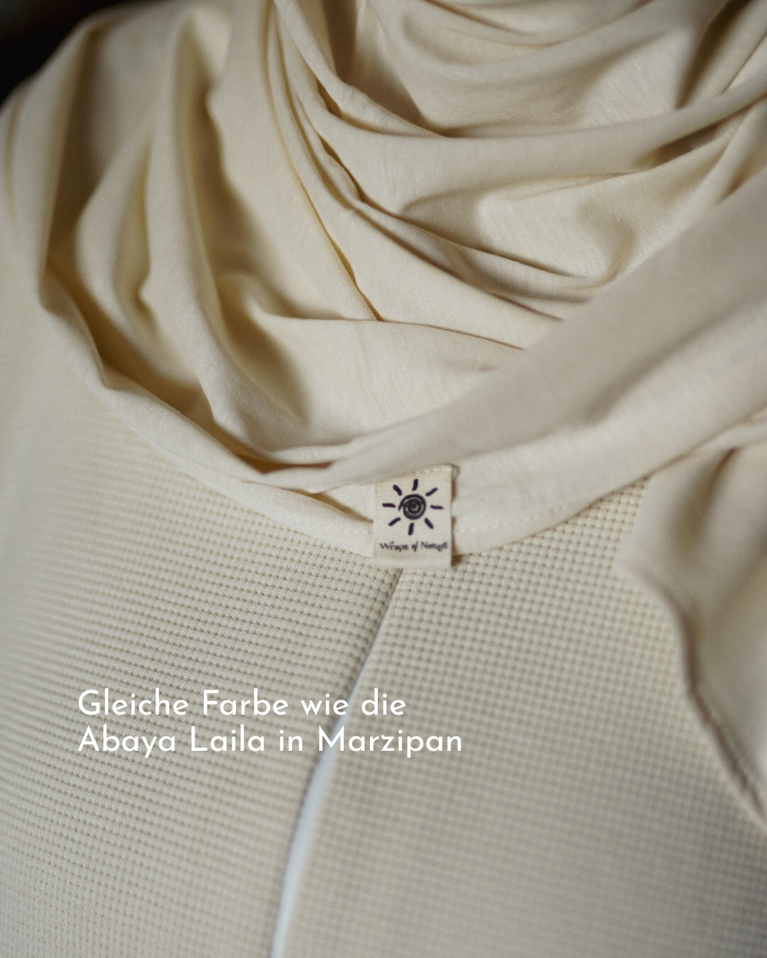 Lightweight jersey hijab "Hava" made from 100% organic cotton (marzipan)