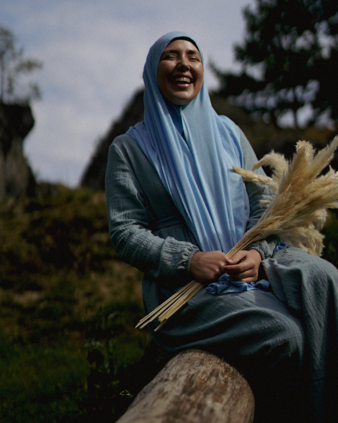 Lightweight jersey hijab "Hava" made from 100% organic cotton (Morning Sky)