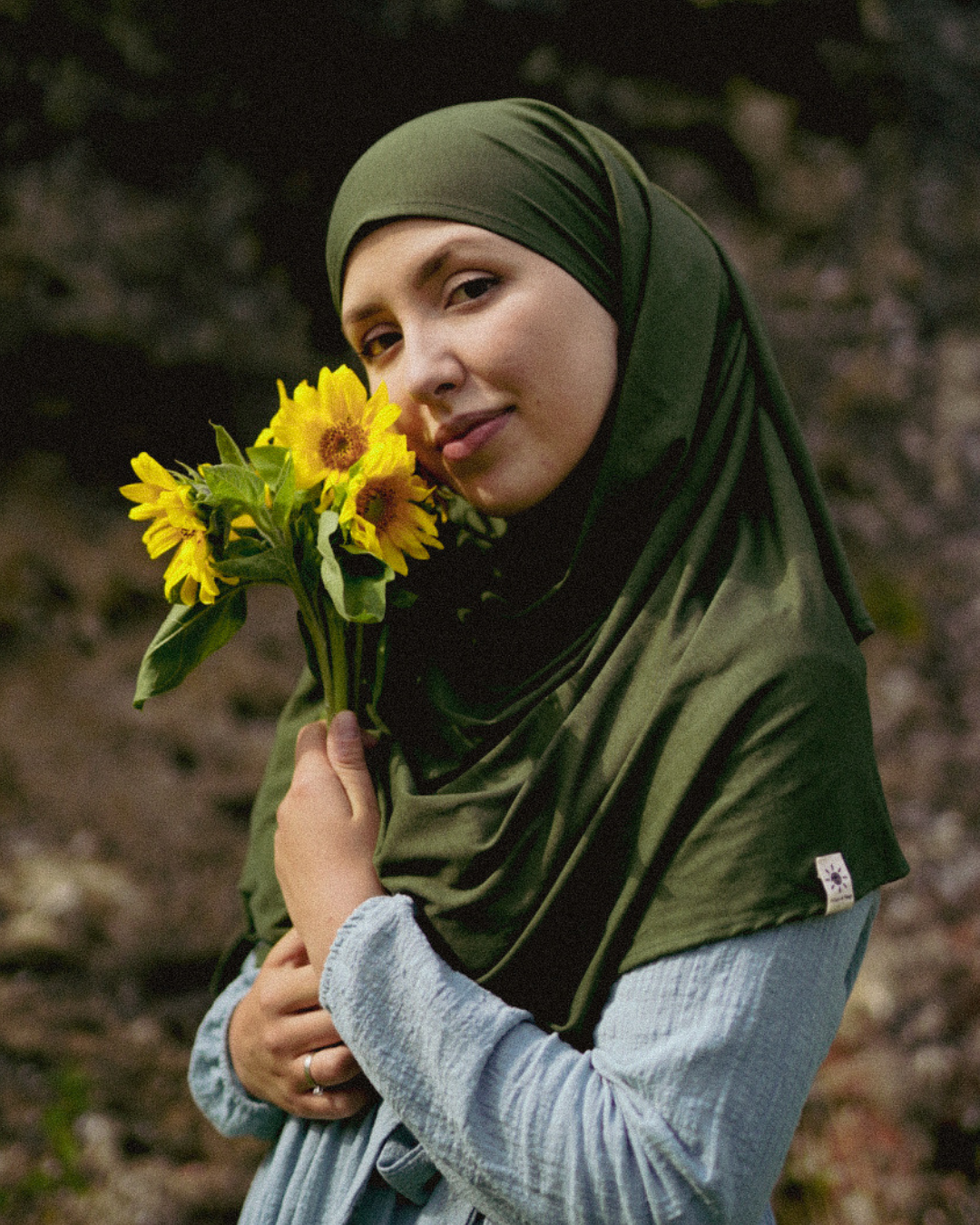 Lightweight jersey hijab "Hava" made from 100% organic cotton (Twilight Green)