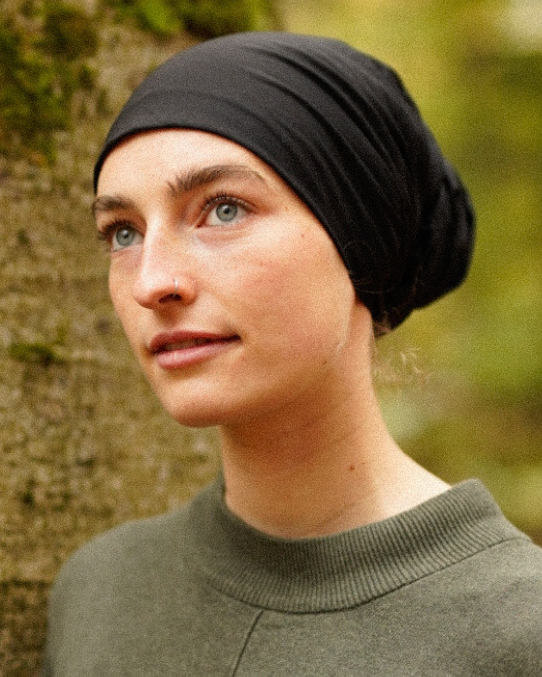 "Bonny" underscarf / bonnet - 100% organic cotton - black