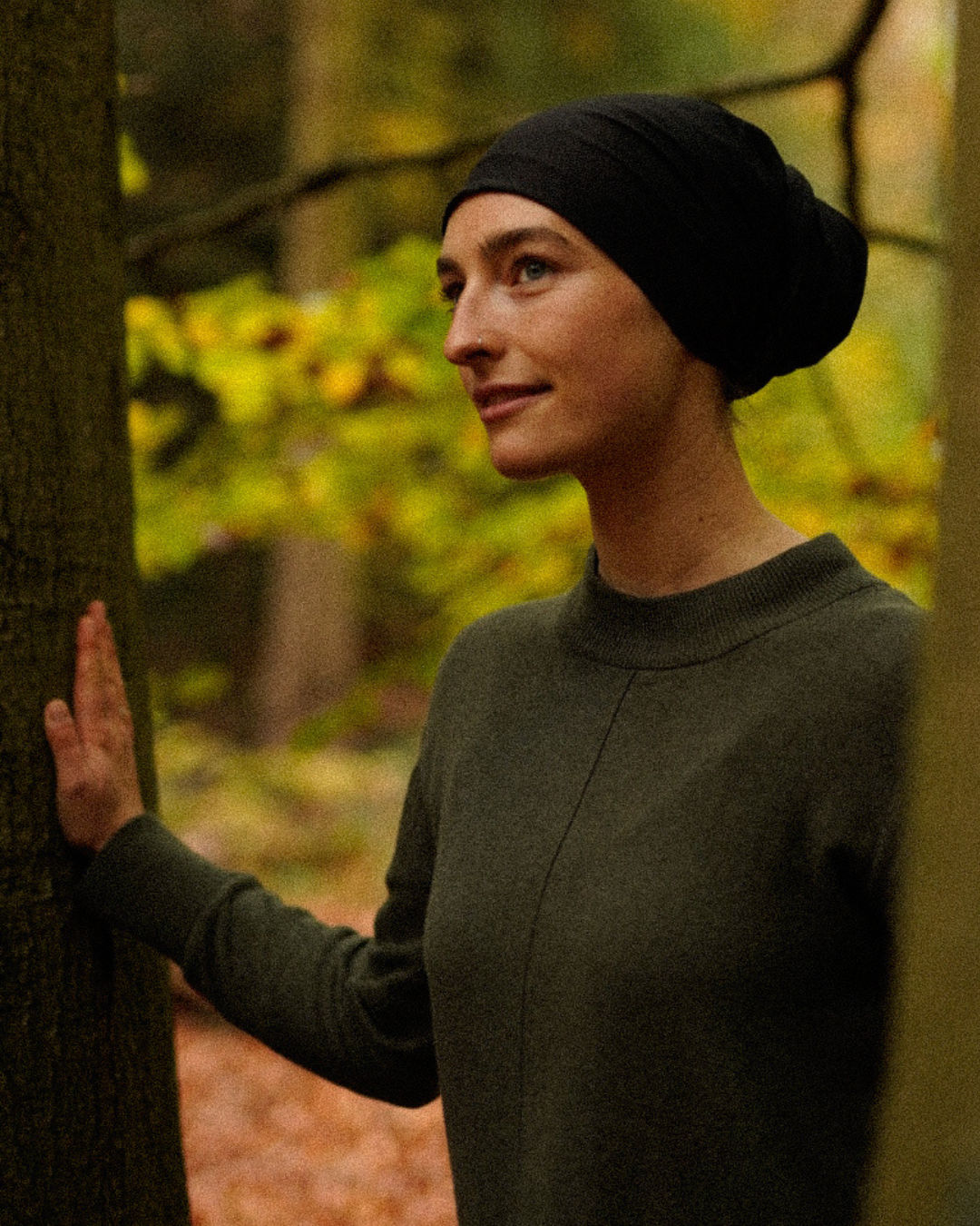 "Bonny" underscarf / bonnet - 100% organic cotton - black