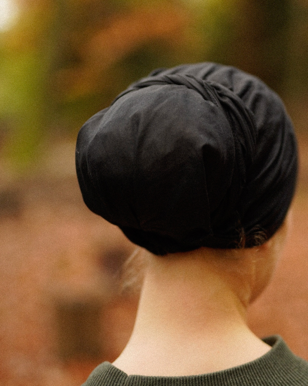"Bonny" underscarf / bonnet - 100% organic cotton - black
