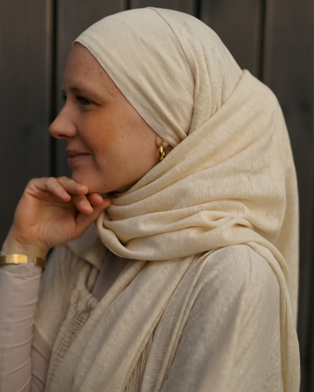 Instant Hijab "Leena" - 100% Linen - Summer Sand