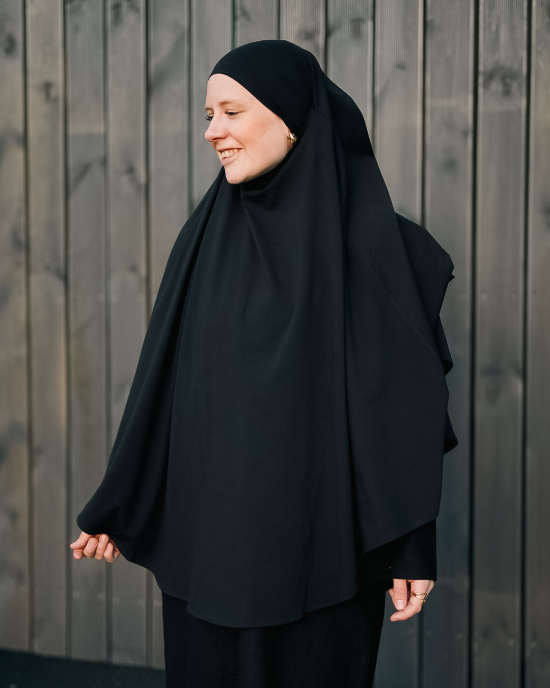 Jersey Khimar made from organic cotton Black