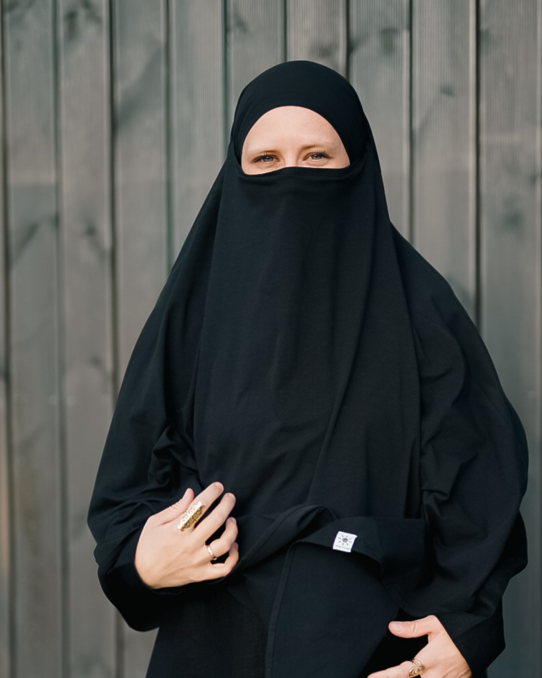 Jersey Khimar made from organic cotton Black