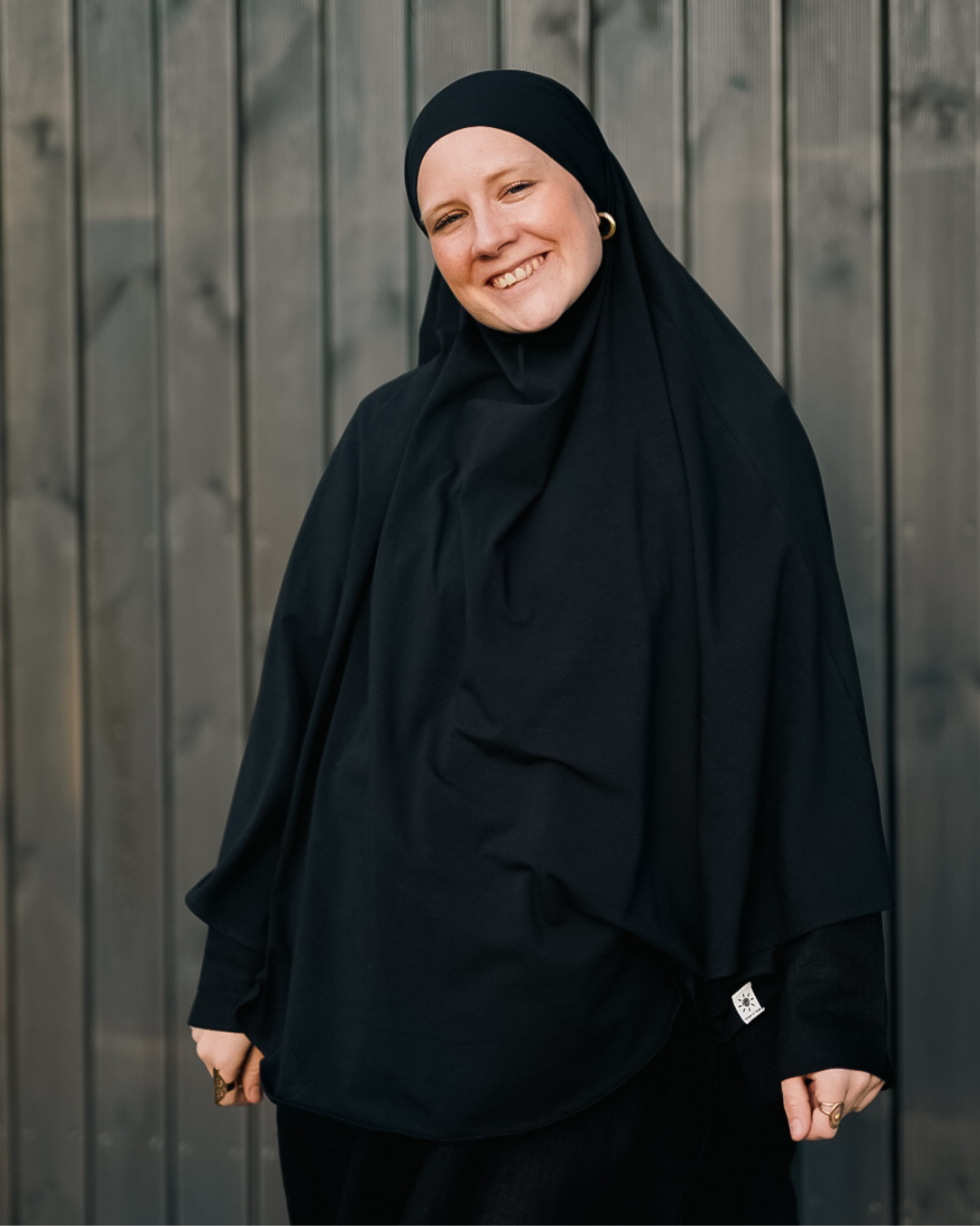 Jersey Khimar made from organic cotton Black