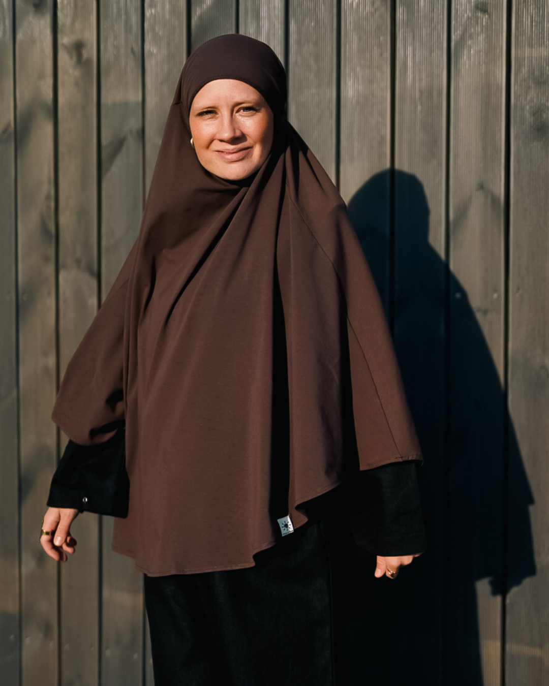 Khimar jersey made from organic cotton Chocolate