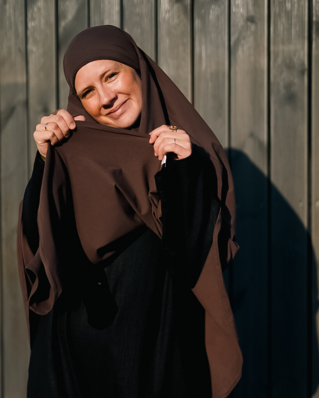 Khimar jersey made from organic cotton Chocolate