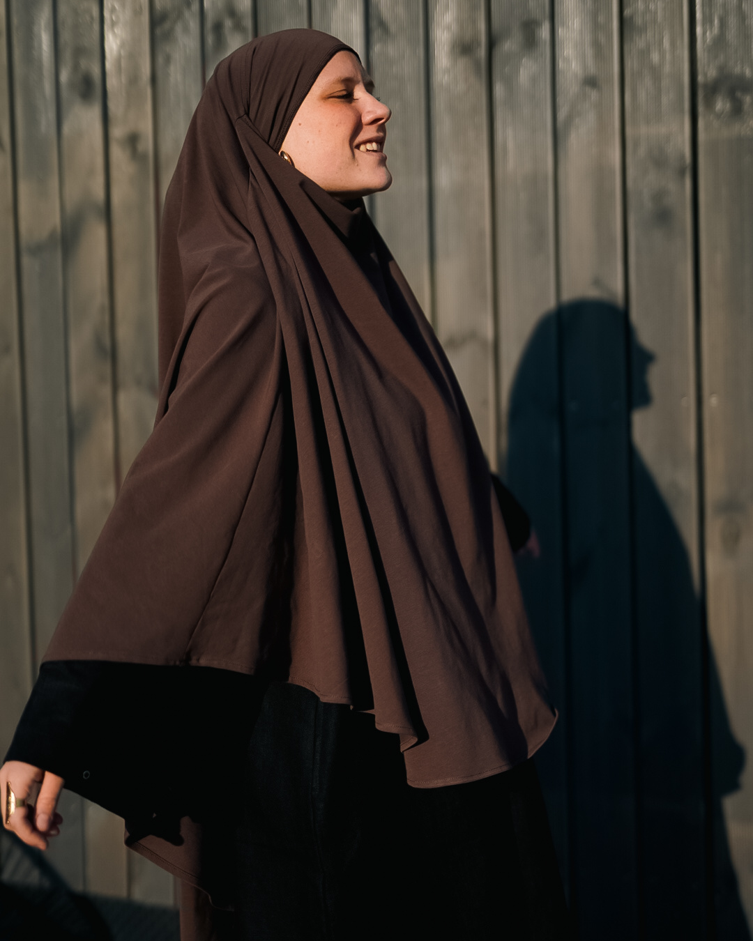 Khimar jersey made from organic cotton Chocolate