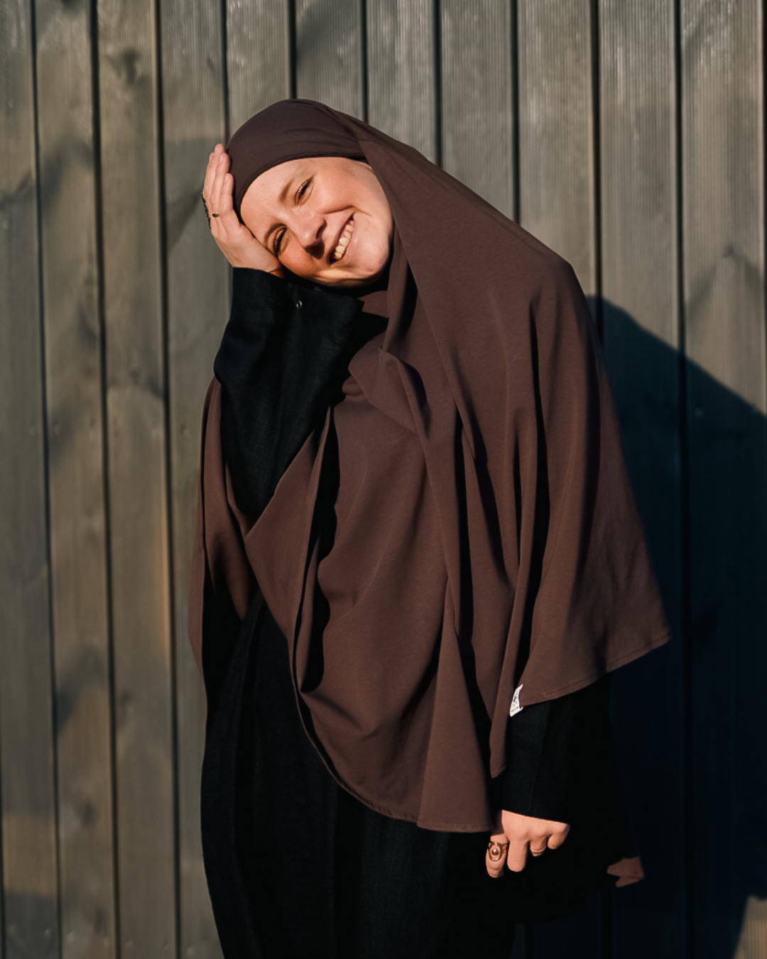 Khimar jersey made from organic cotton Chocolate