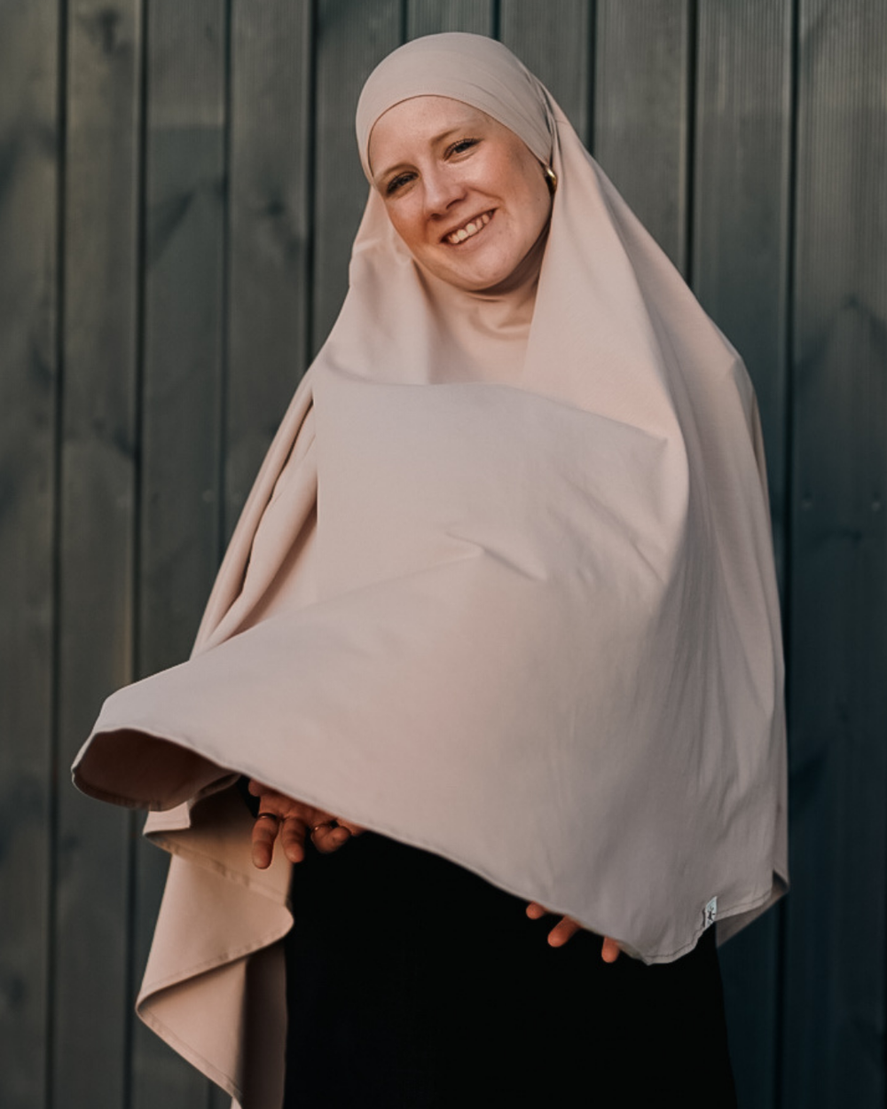 Khimar jersey made from organic cotton Light Taupe