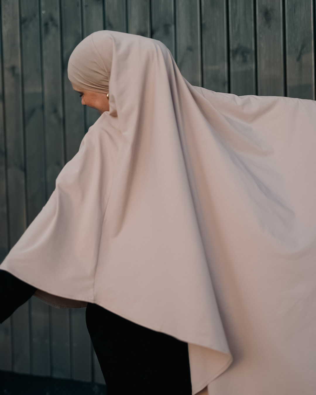 Khimar jersey made from organic cotton Light Taupe