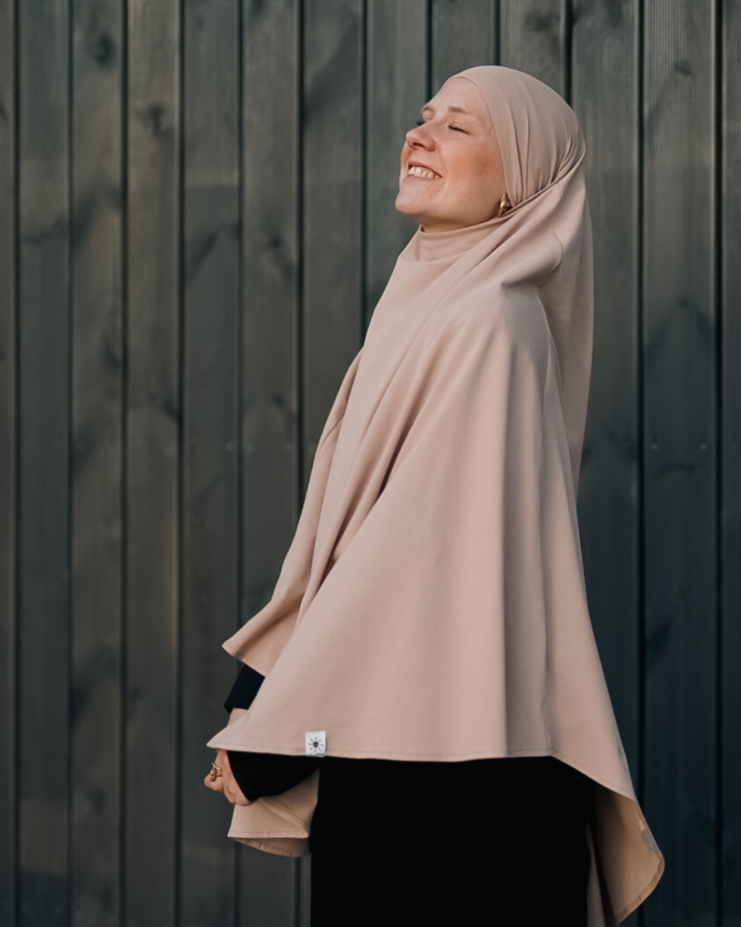 Khimar jersey made from organic cotton Light Taupe