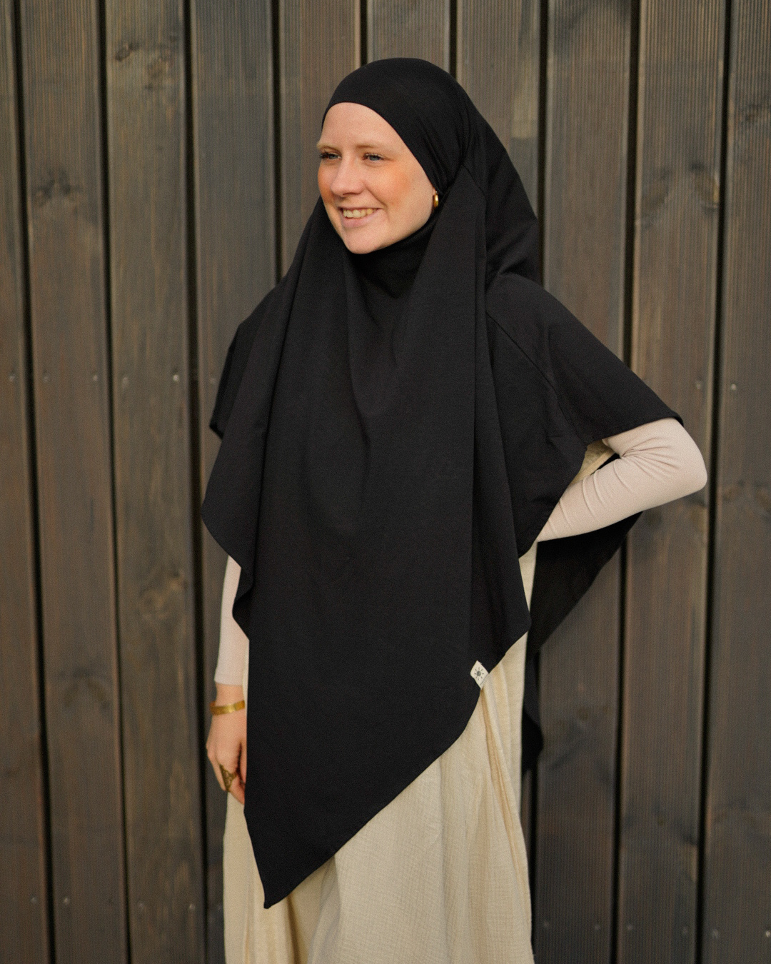 Jersey Khimar made from organic cotton Black