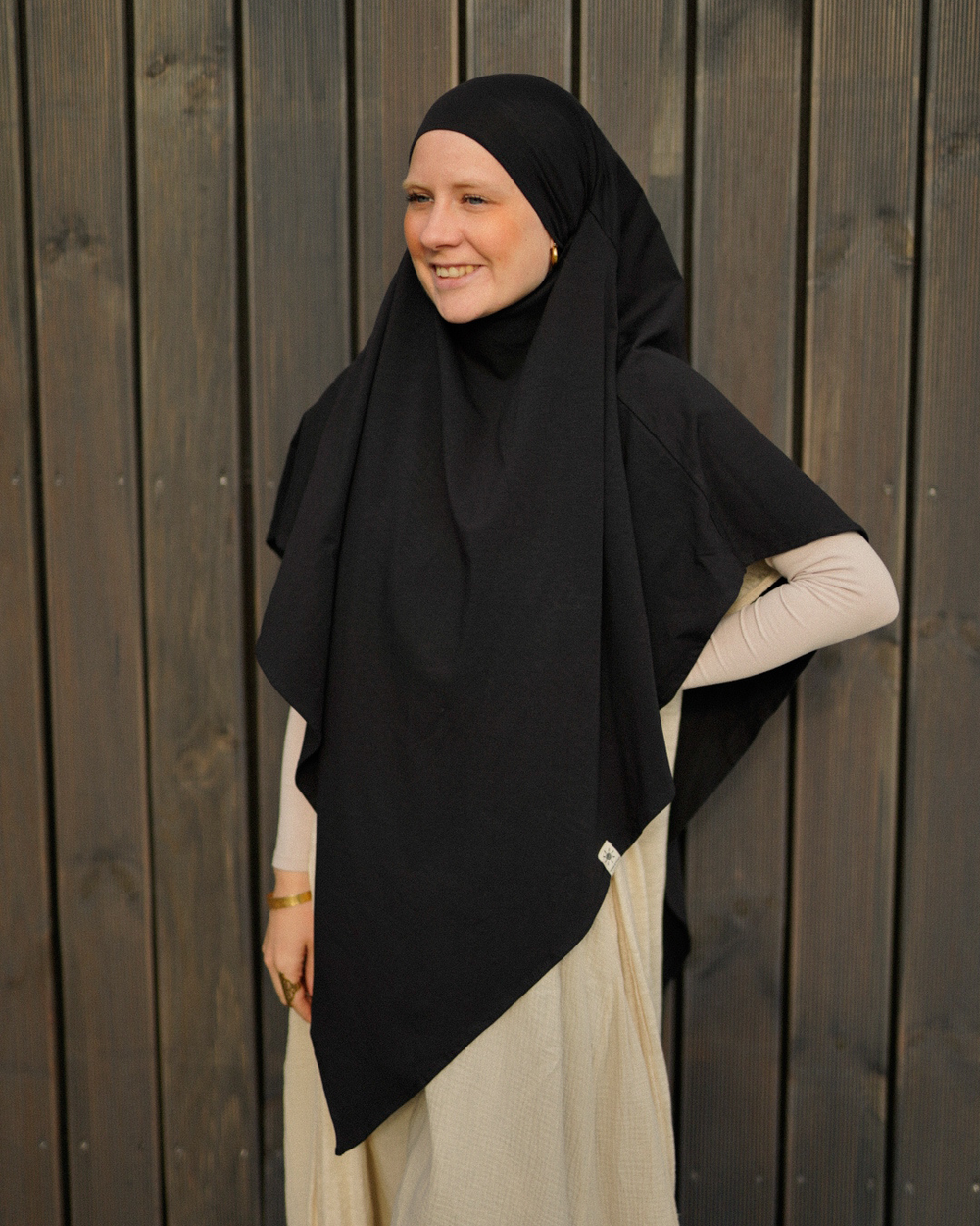 Jersey Khimar made from organic cotton Black
