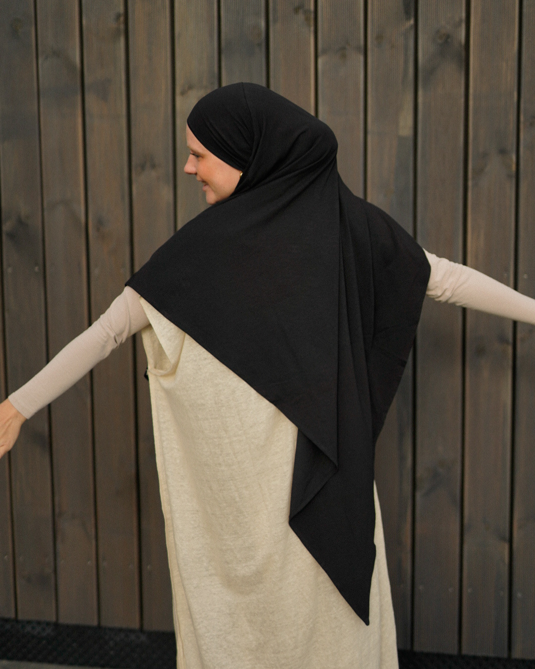 Jersey Khimar made from organic cotton Black
