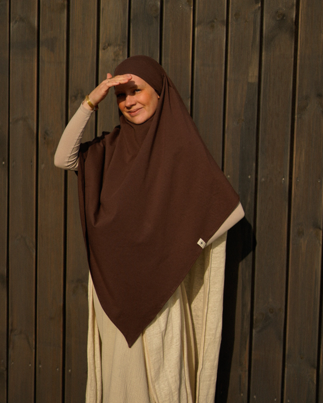 Khimar jersey made from organic cotton Chocolate