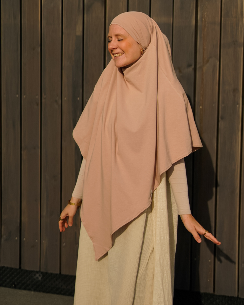 Khimar jersey made from organic cotton Light Taupe