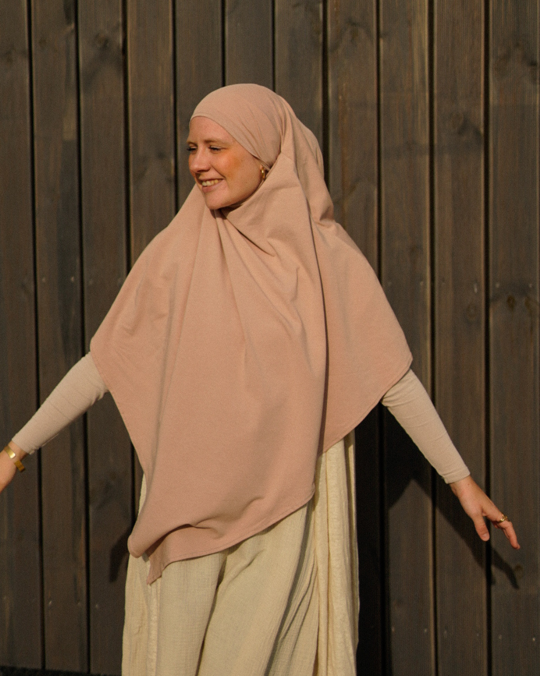 Khimar jersey made from organic cotton Light Taupe