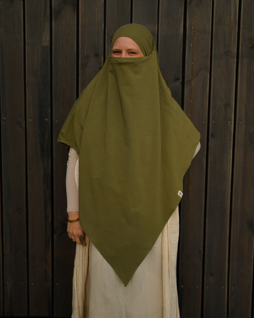 Khimar jersey made from organic cotton Olive